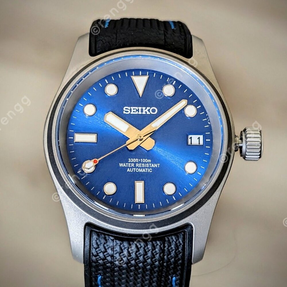 Solid Titanium 36mm Full Automatic Blue Dial Sapp… - image 1